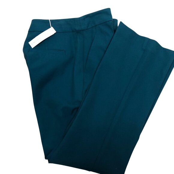 Trina Turk $298 Womens Teal Straight-Leg Pants High-Rise With Pockets 4 NWT - Picture 14 of 14